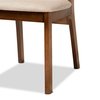 Baxton Studio Damara Mid-Century Modern Sand Fabric and Walnut Brown Finished Wood 5-Piece Dining Set 183-11646-11644-Zoro